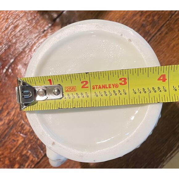 Vintage Ivory, Gold Trim, Porcelain Tall Creamer / Pitcher, Diamond Textured - Picture 10 of 13